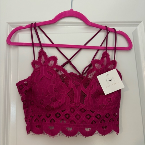Other - NWT Boutique Hot Pink Lace Bra in Size XL